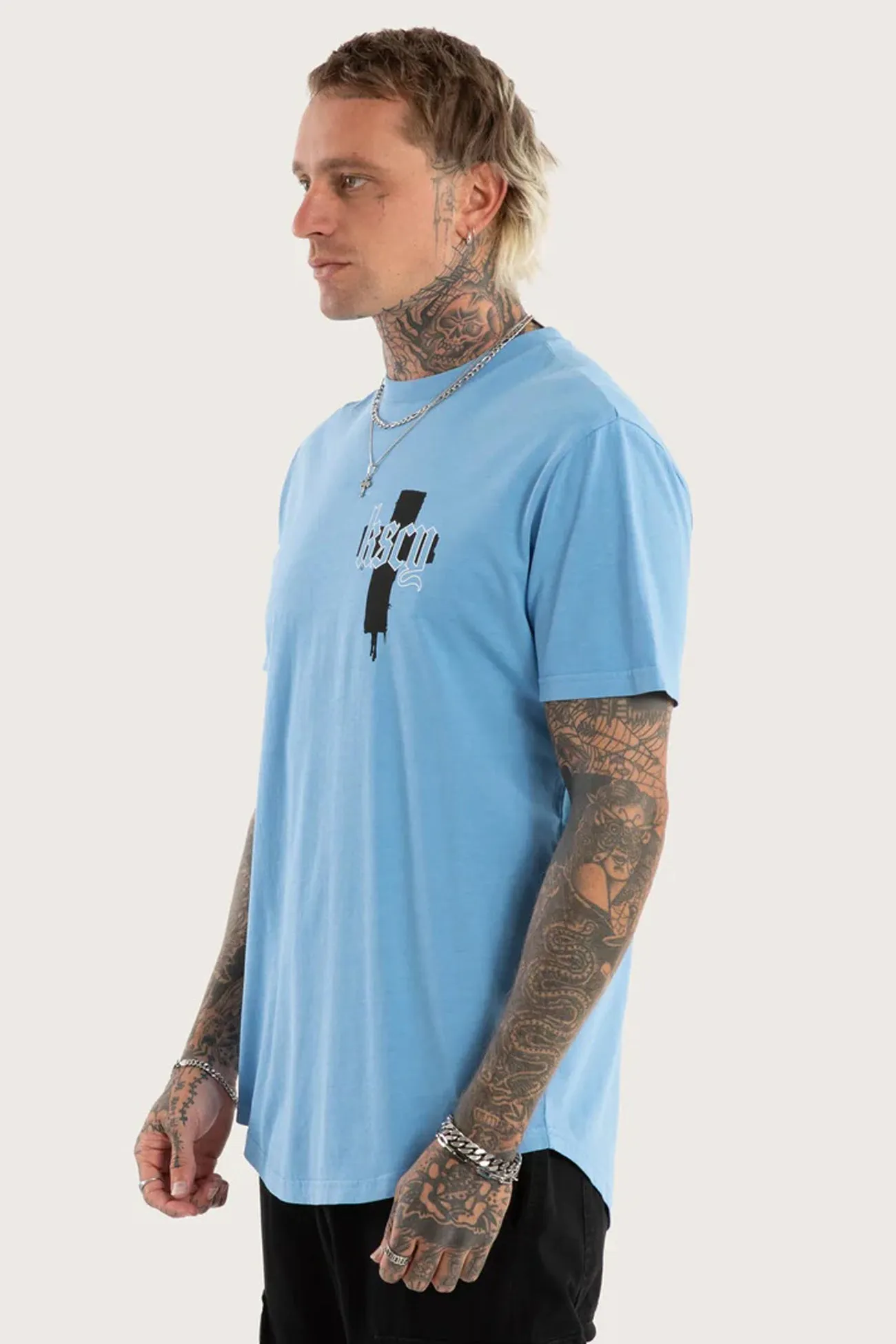 HeatResistantMaterial Church Dual Curved Tee Pigment Blissful Blue