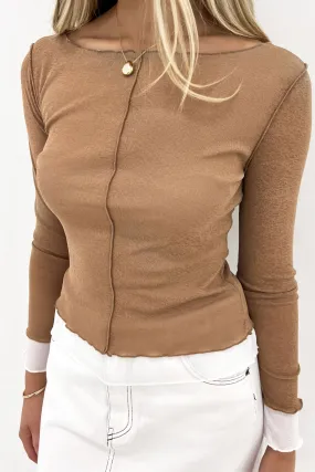 Wylder Long Sleeve Mocha High Neck
