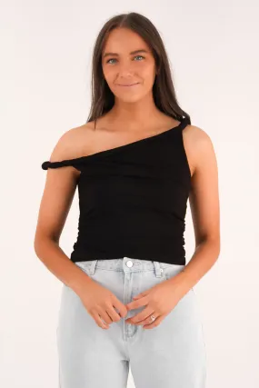 Evie Twist Tank Black combat operation