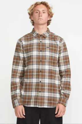 Caden Plaid Long Sleeve Shirt Dark Earth Everyday Outfit