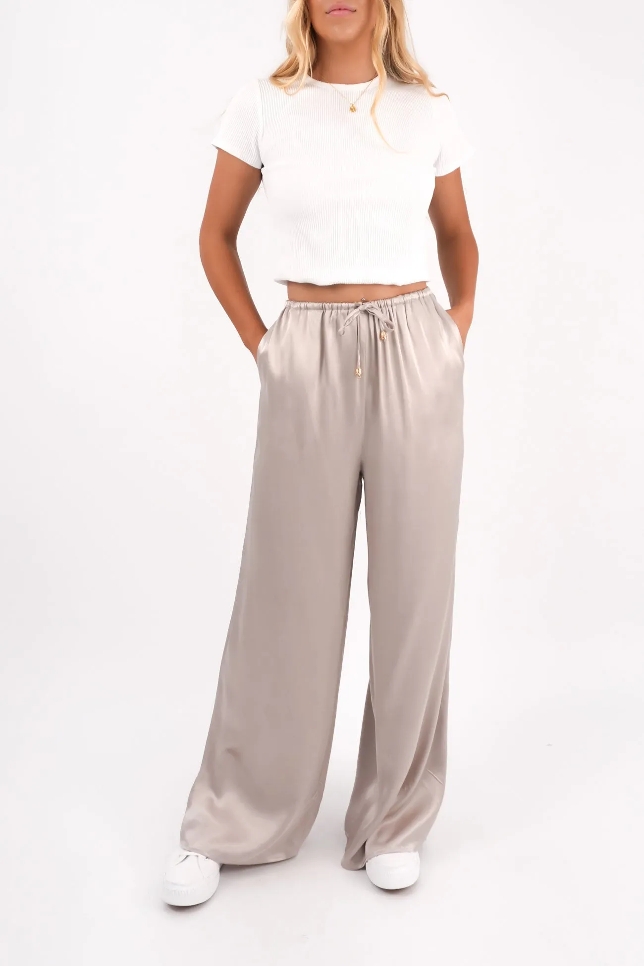 Leala Pant Silver Vintage Wash Smart Look