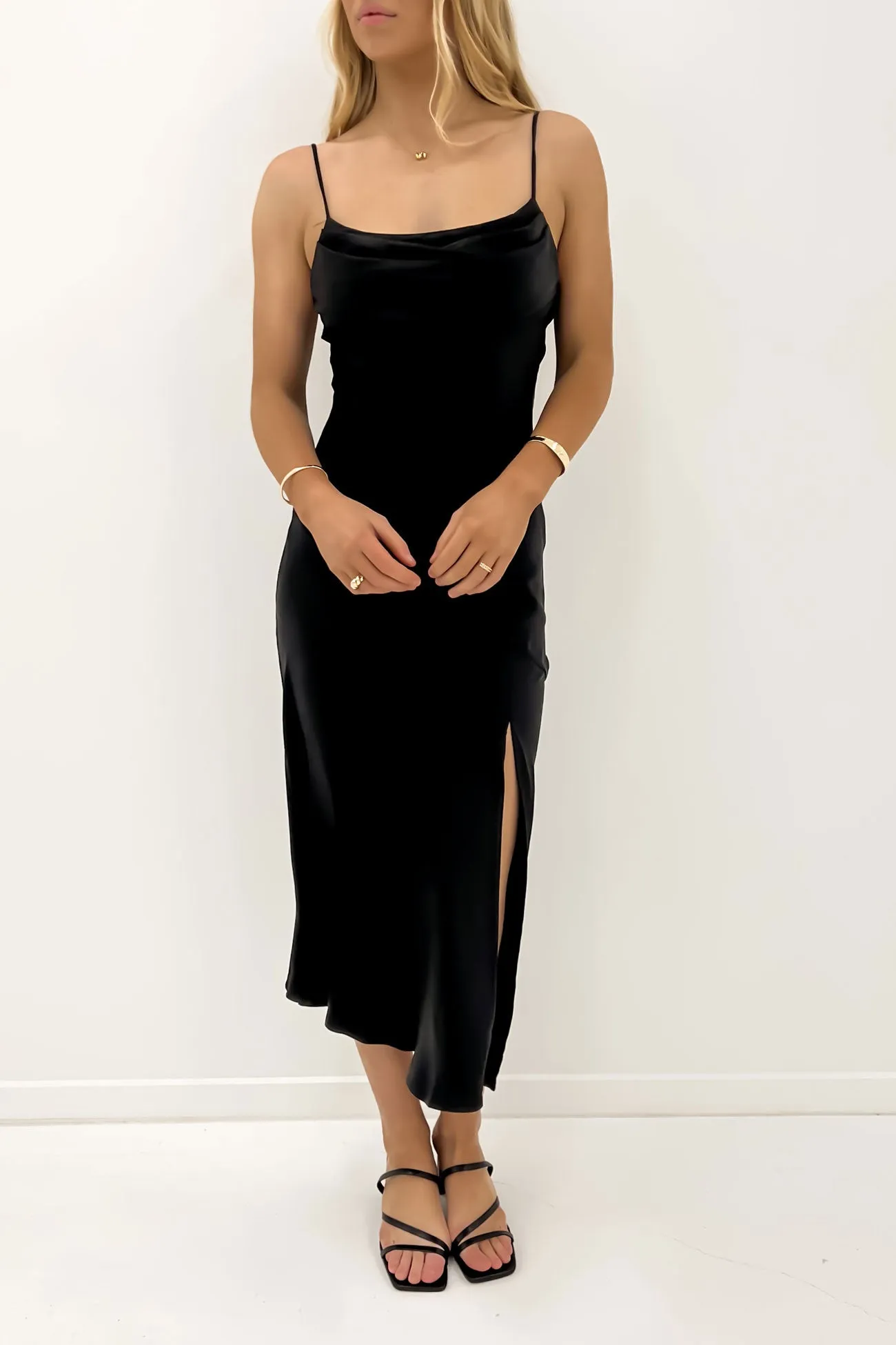 Edie Midi Dress Black Chilly Comfort Wear Office Layer