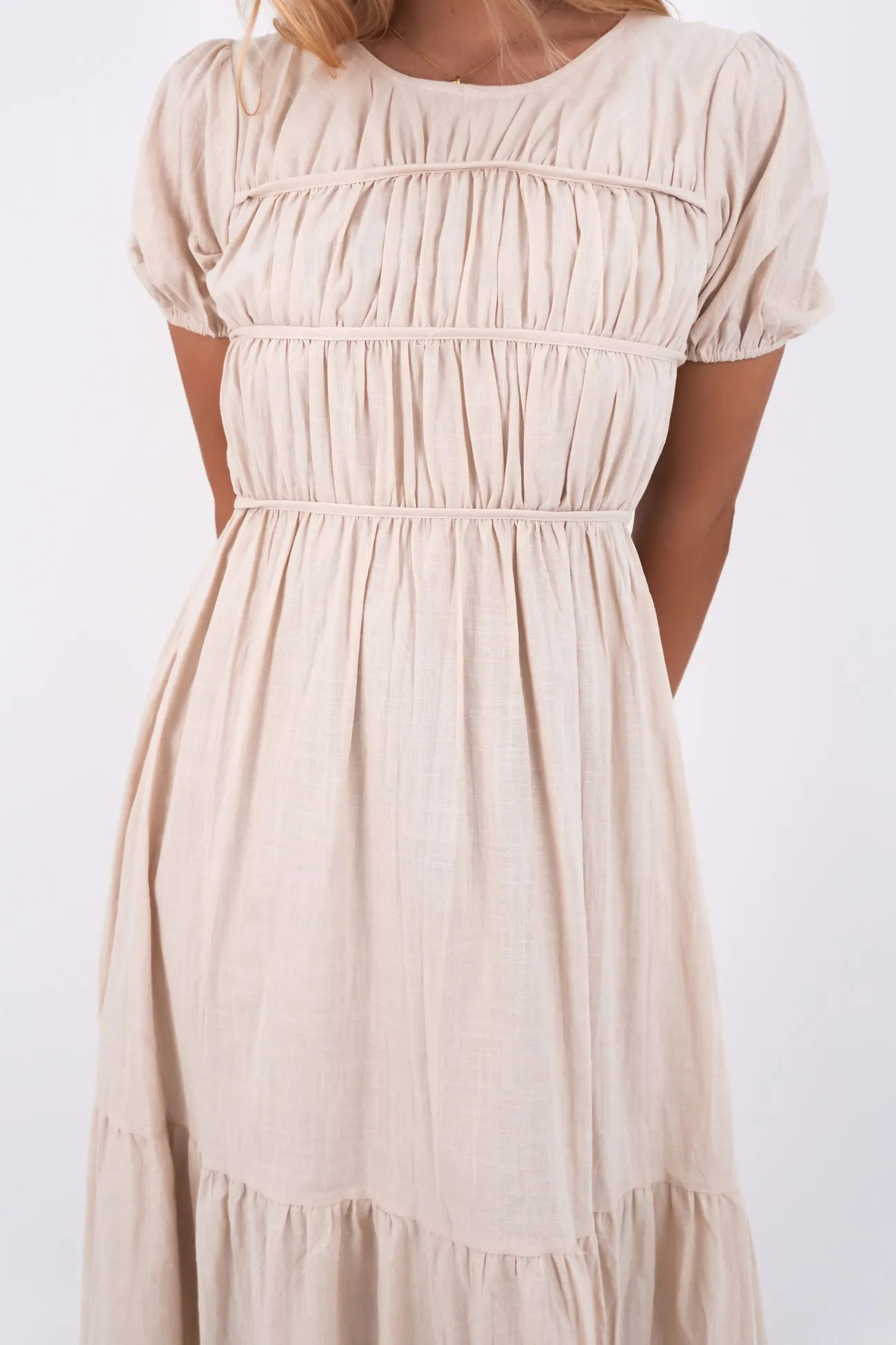 All-day style Elegant Outline Elodie Maxi Dress Beige