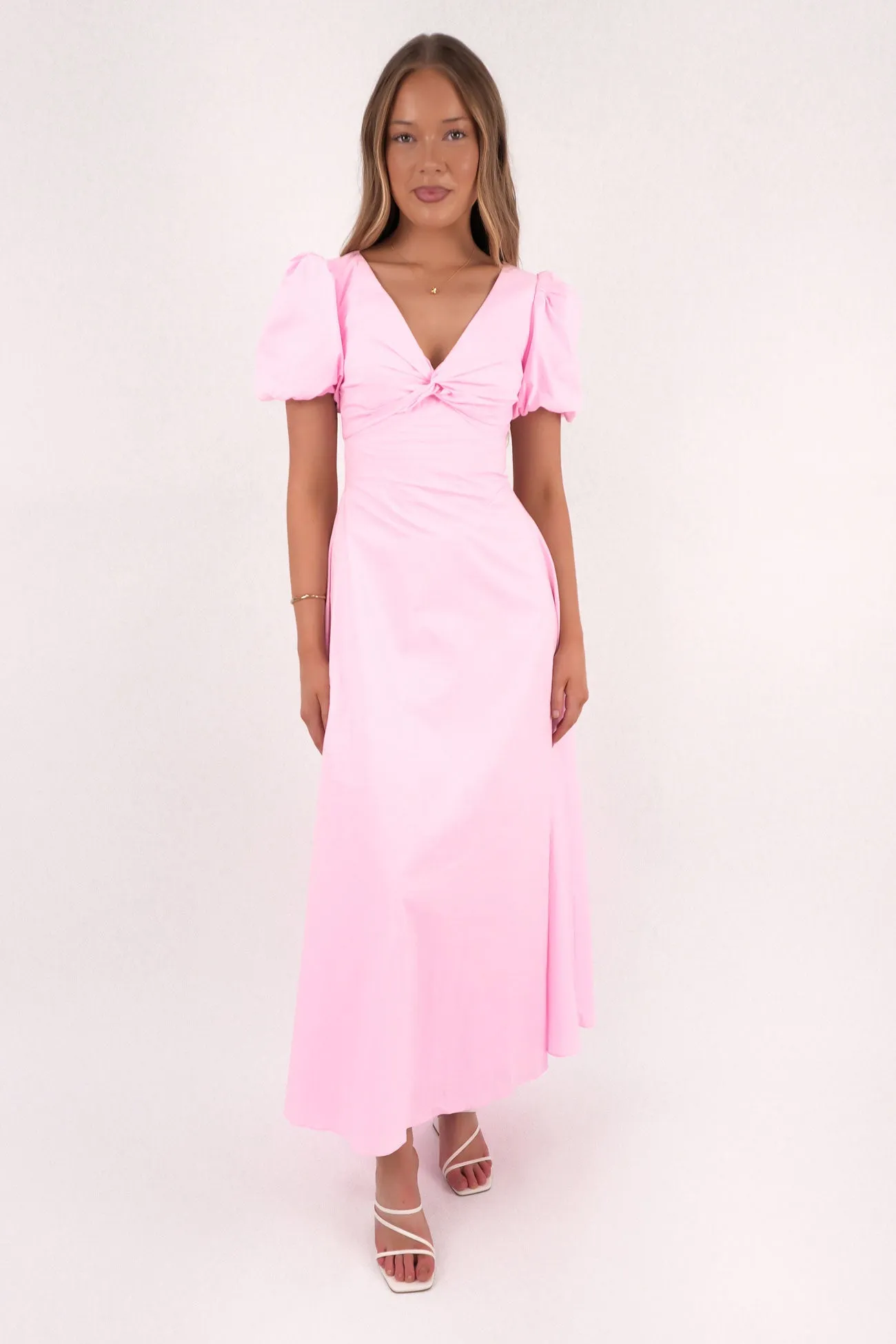 Cory Maxi Dress Pink Cozy Look Basic Cool
