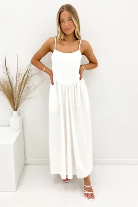 Barton Midi Dress White Minimal Curve