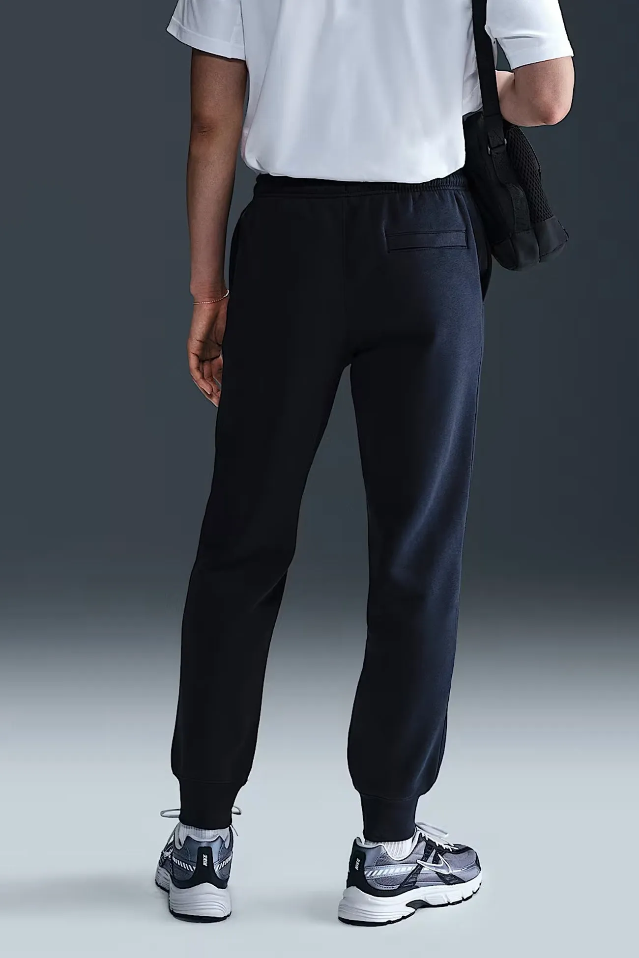 Sporty Cut Trendy Layering Nike Club BB Jogger Obsidian White