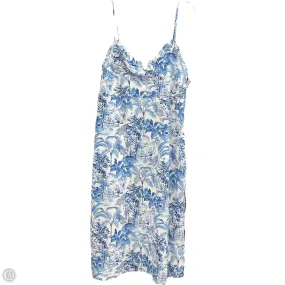 Chic Casual Wear Polished Motion Dress Casual Midi By Clothes Mentor In Blue & White, Size: 3x