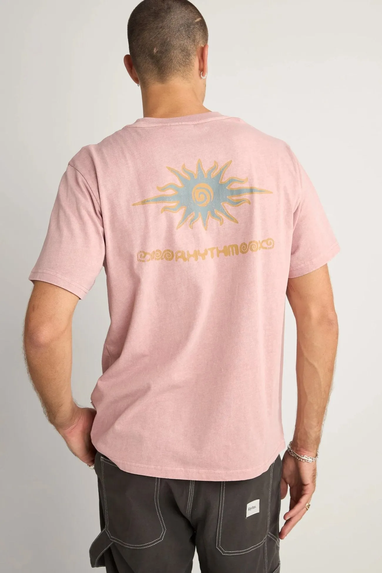 Summer Favorite Flame Printed Vintage Short Sleeve T-Shirt Mauve