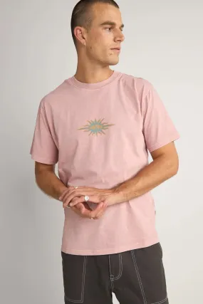 Short Sleeve Chic Comfort Wear Flame Printed Vintage Short Sleeve T-Shirt Mauve
