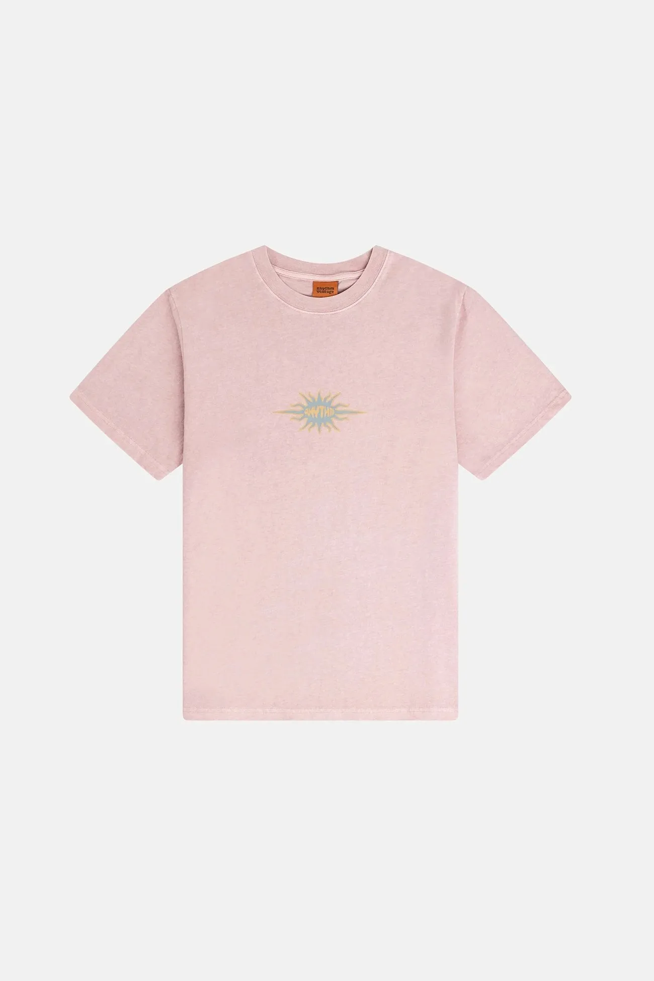 Flame Printed Vintage Short Sleeve T-Shirt Mauve Stretch Jersey Knit