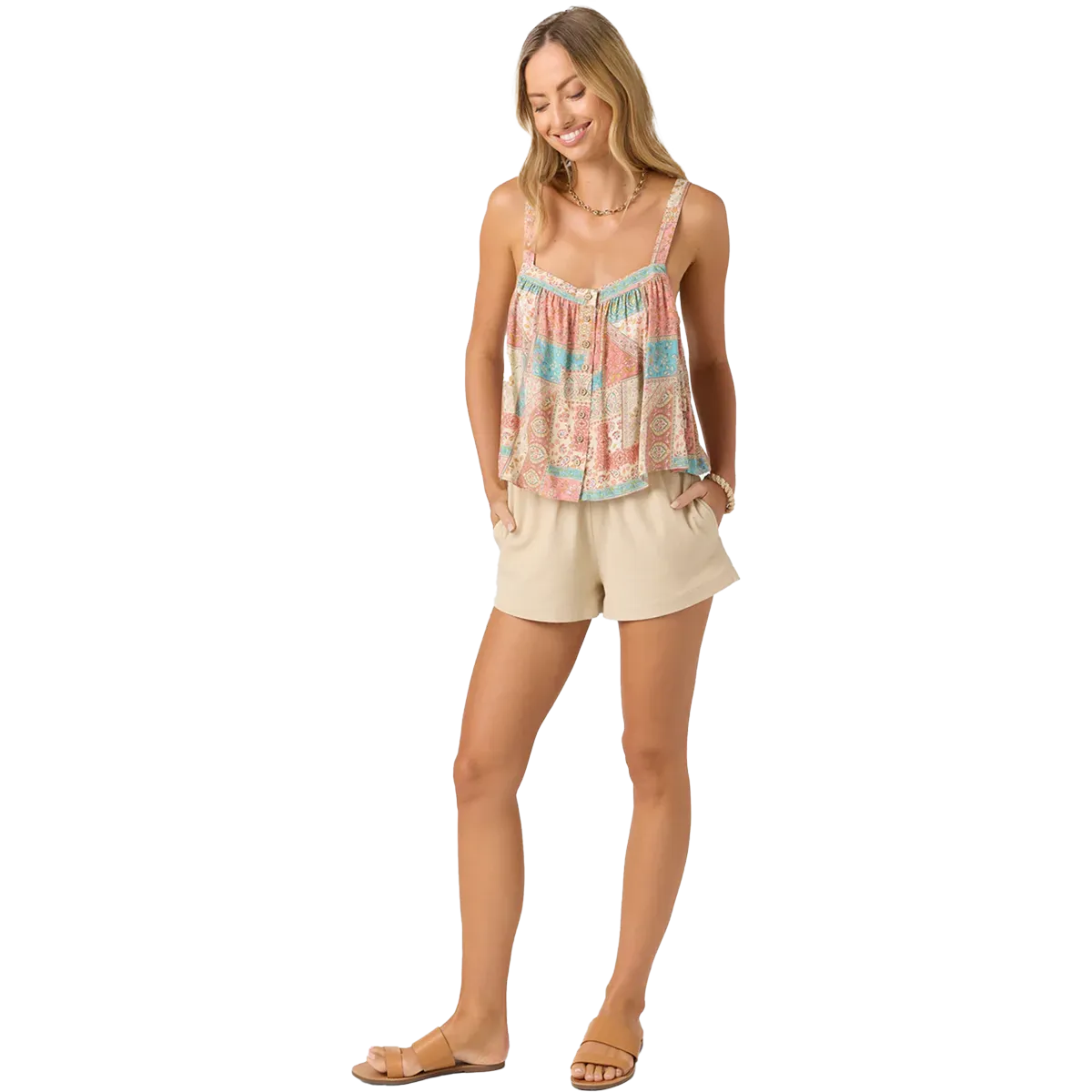 Stretch Waistband Design TonalStitching Women's Roslyn Tank