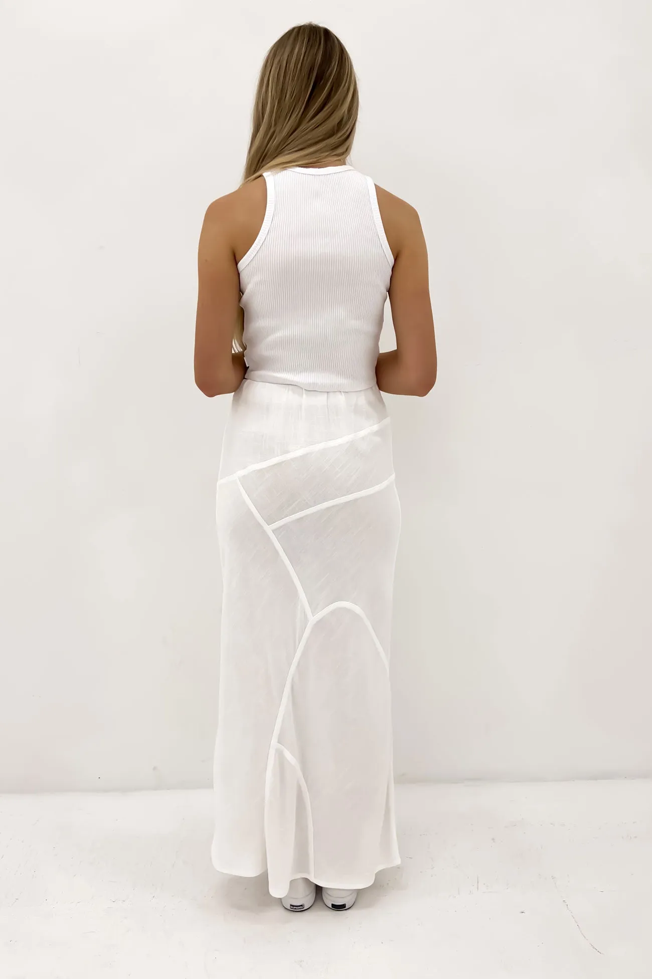 Outfit Game Easy Care Mandy Maxi Skirt Vintage White