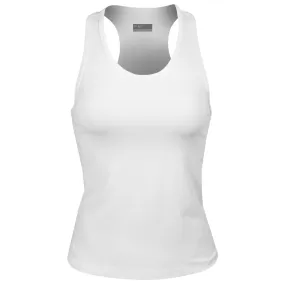 Lija Women's The One To Beat Rival Tank - White High Waist Acrylic Non-Stretch
