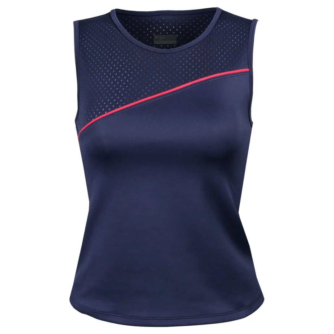 Asymmetric Hem Straight fit Lija Women's The One To Beat Sporty Tank - Marine Plush