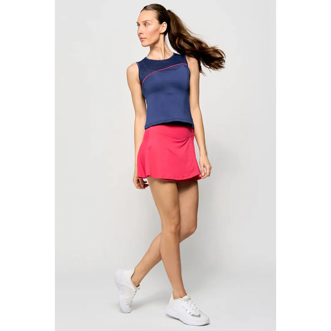 Printed Details Chiffon Lija Women's The One To Beat Sporty Tank - Marine Plush