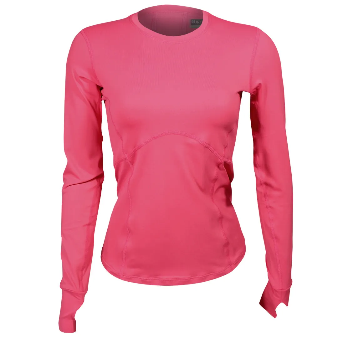 Lija Women's The One To Beat Titan Top - Pink Raspberry mesh panels Adjustable features insulated