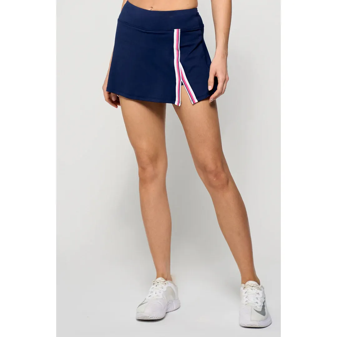 Lija Women's The One To Beat Uprise 13" Skort - Marine/Multi elastic waistband Pleated design Affordable