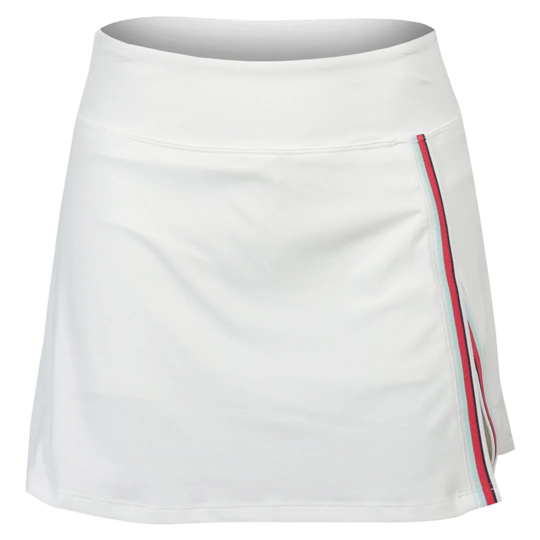 Lija Women's The One To Beat Uprise 13" Skort - White/Multi Stain-Resistant water-repellent