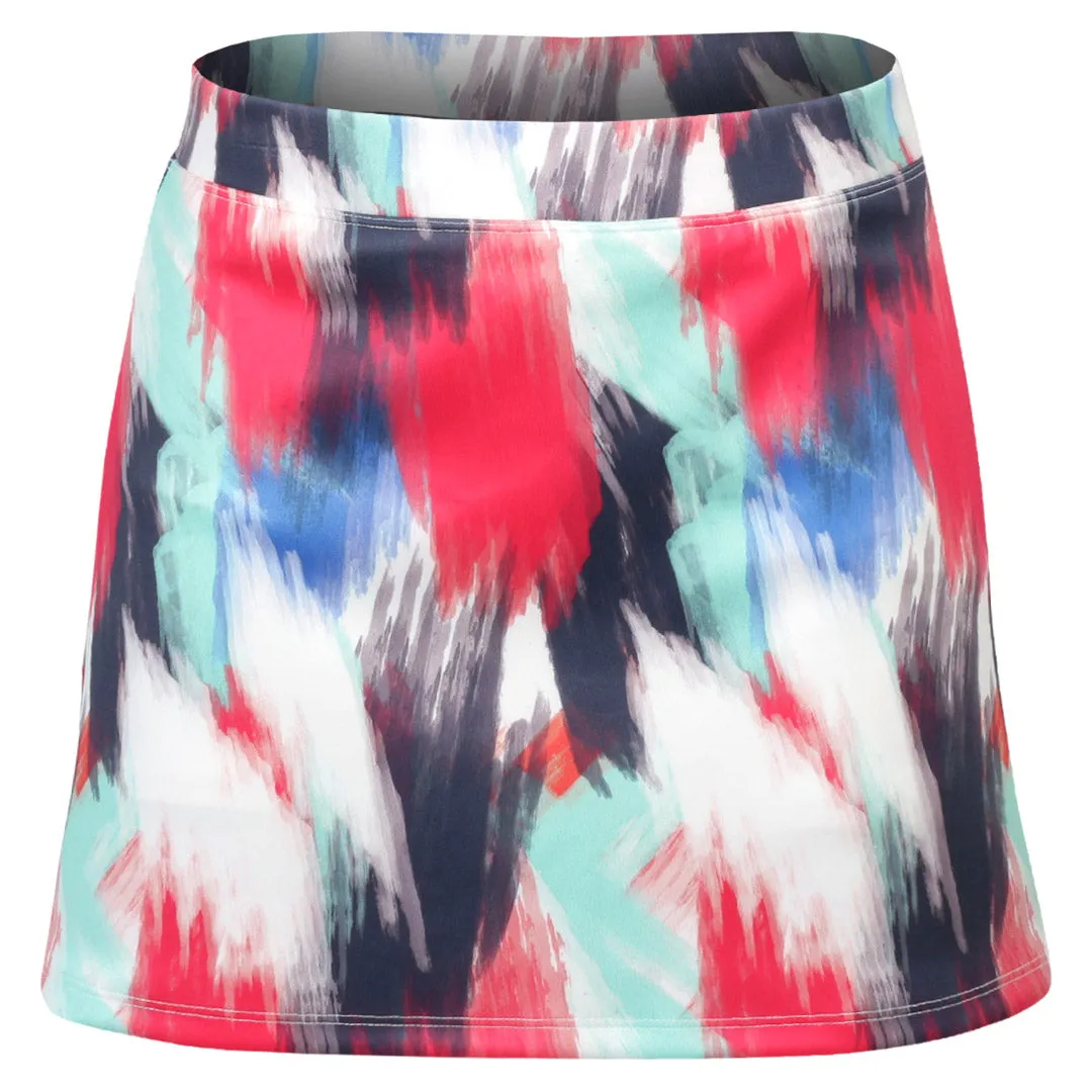 Spandex Lija Women's The One To Beat Vixen 13" Printed Skort - Brushstrokes Textured Fabric