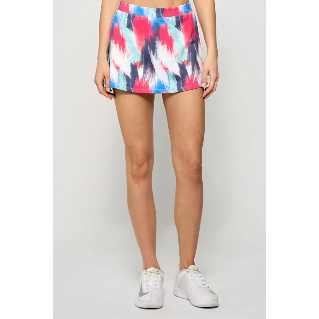 collars Lija Women's The One To Beat Vixen 13" Printed Skort - Brushstrokes Textured Fabric