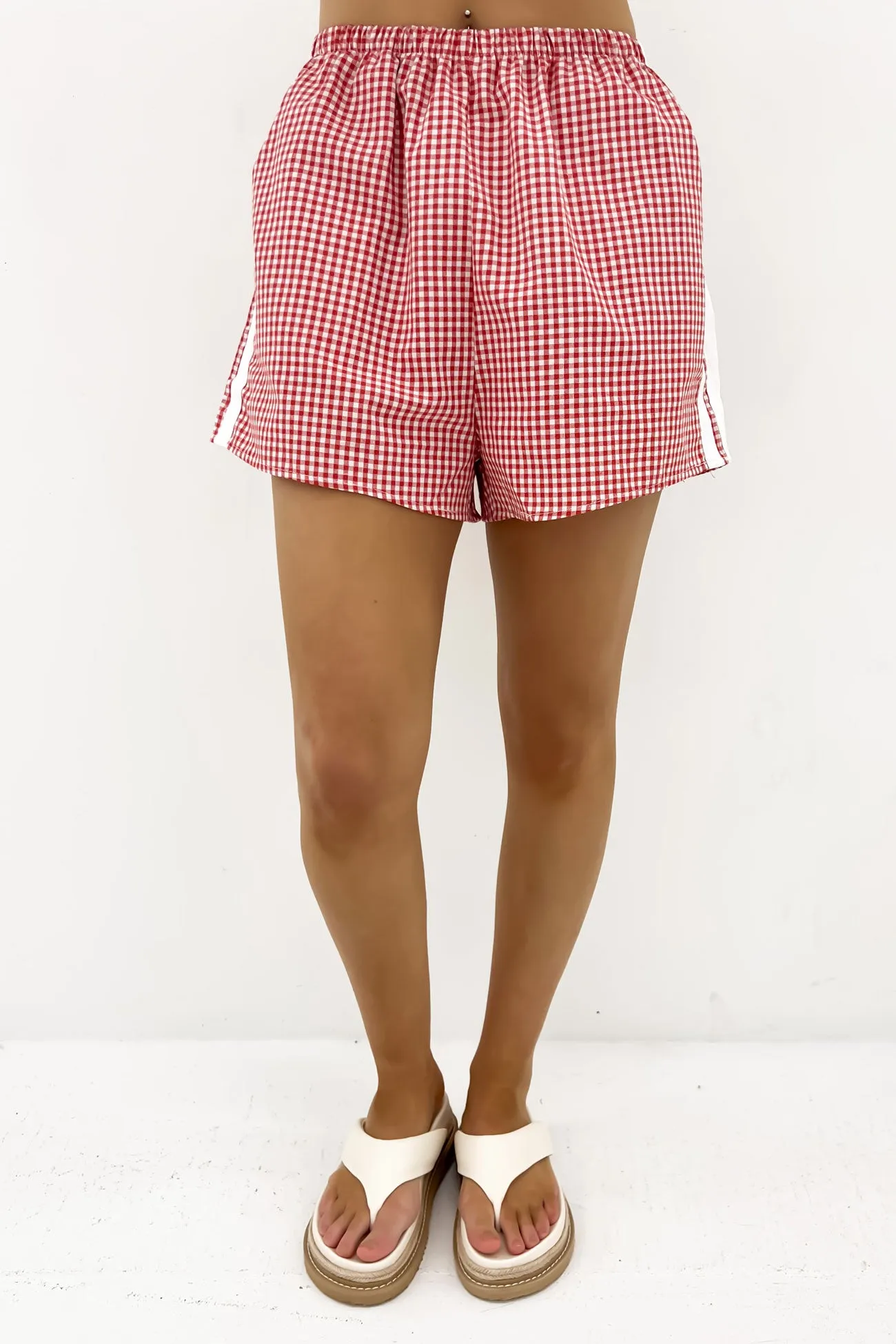 neon colors Delora Short Red Gingham