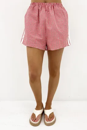 neon colors Delora Short Red Gingham