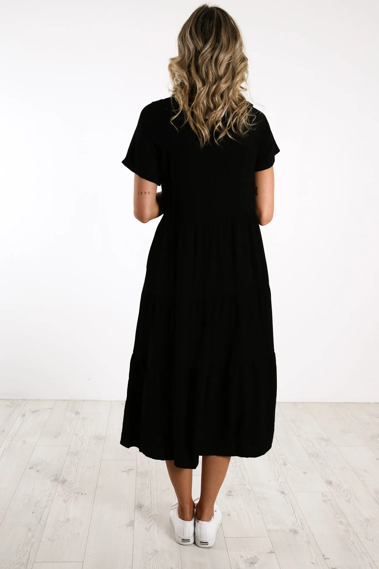 Little Paradise Midi Dress Black Seasonal Mood Trendy Layering
