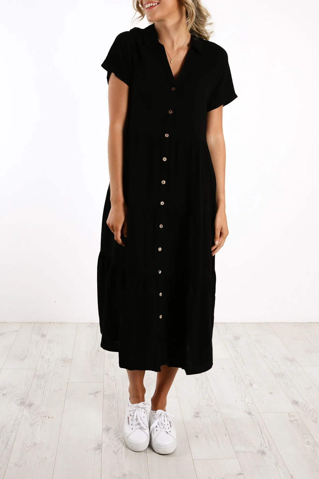 Little Paradise Midi Dress Black Chic Rhythm