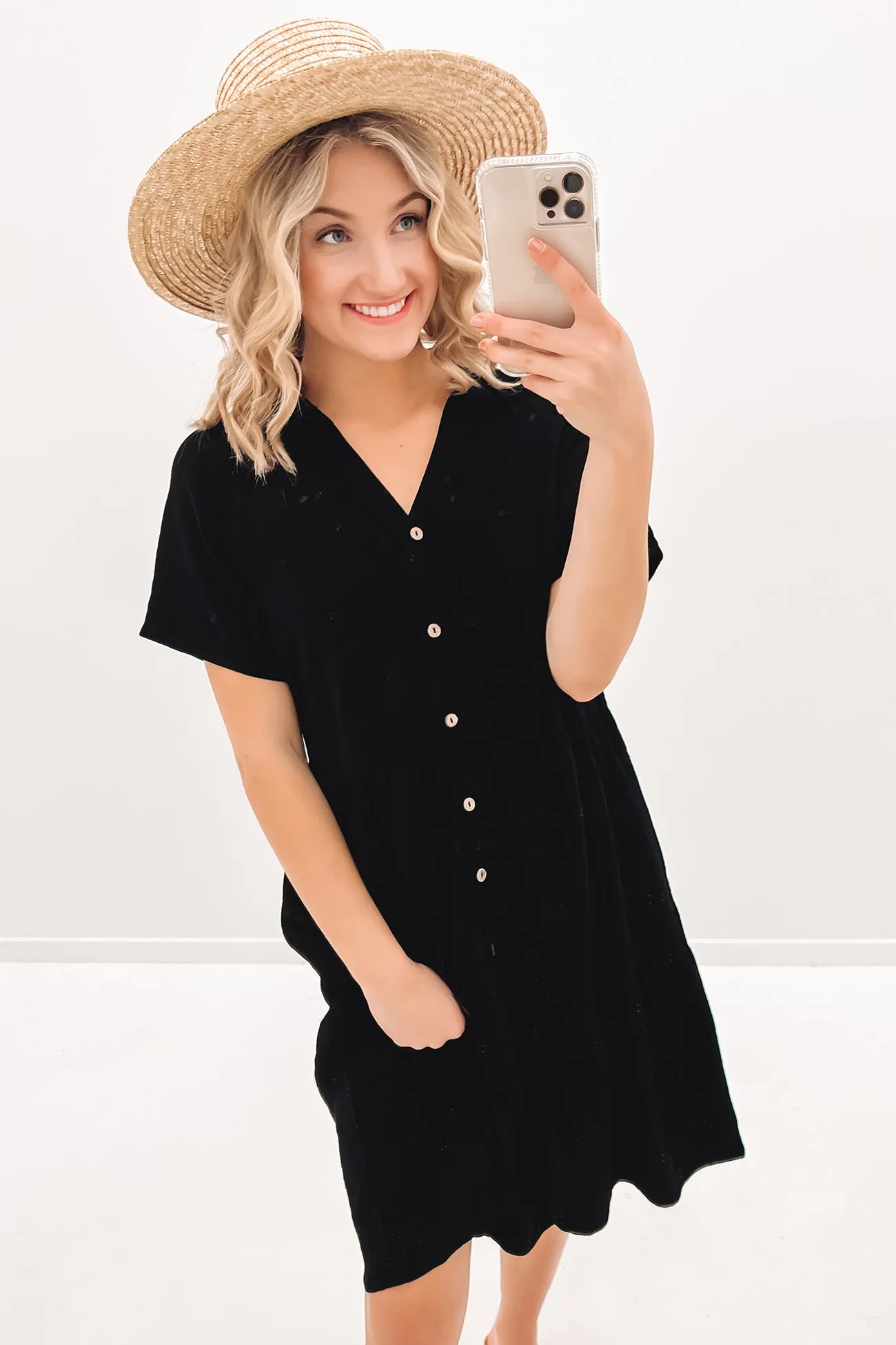 Little Paradise Mini Dress Black Durable-Fabric Sculpted Form