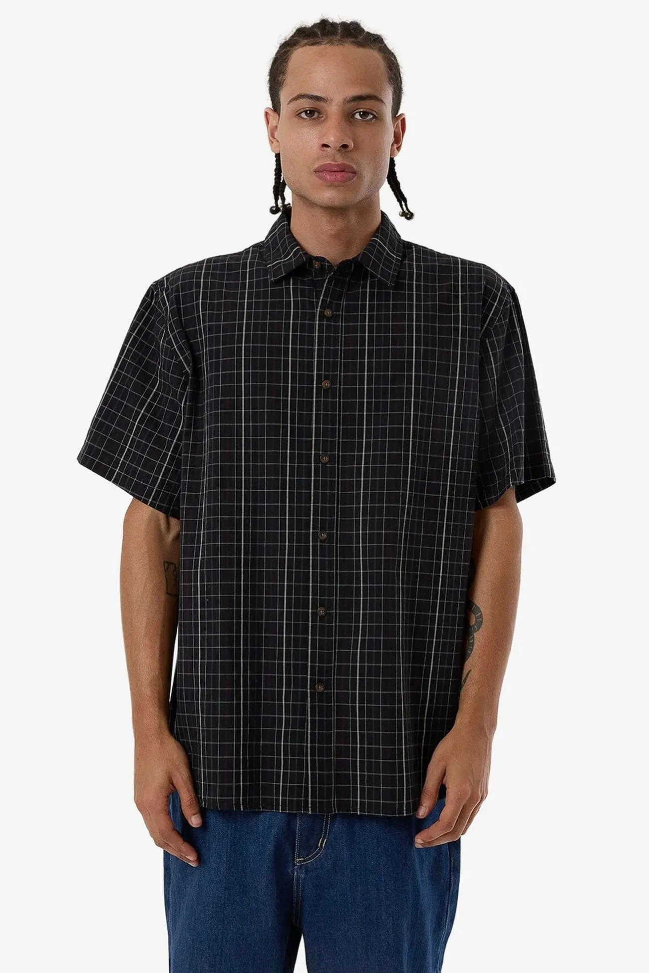 Social Meetup Festival Outfit Lockstar Short Sleeve Shirt Black