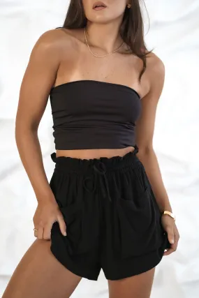 Logan Pocket Short Black Elastic Band