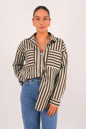 Lola Long Sleeve Shirt Mint Choc Versatile Outfit Vintage Style