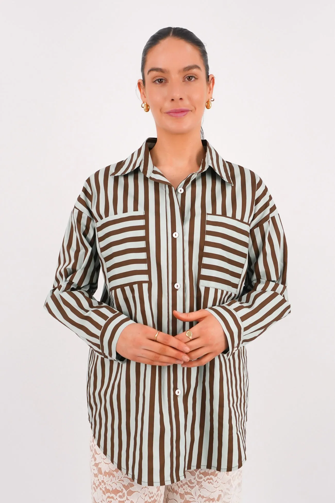 Street Style Lola Long Sleeve Shirt Mint Choc