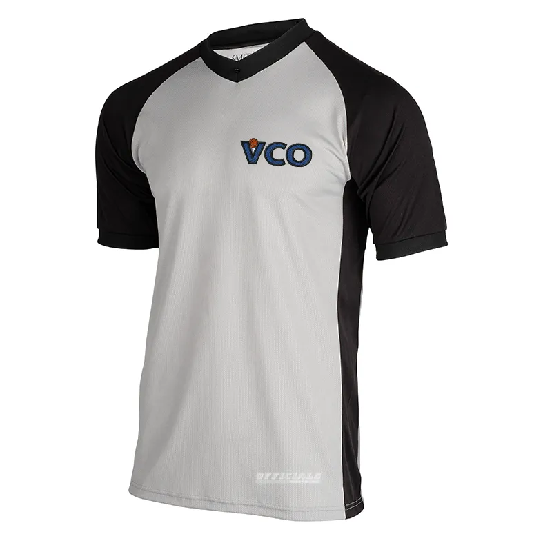 Holiday Gift VCO Logo Solid Grey w/ Black Sleeves & Side Panel V-Neck