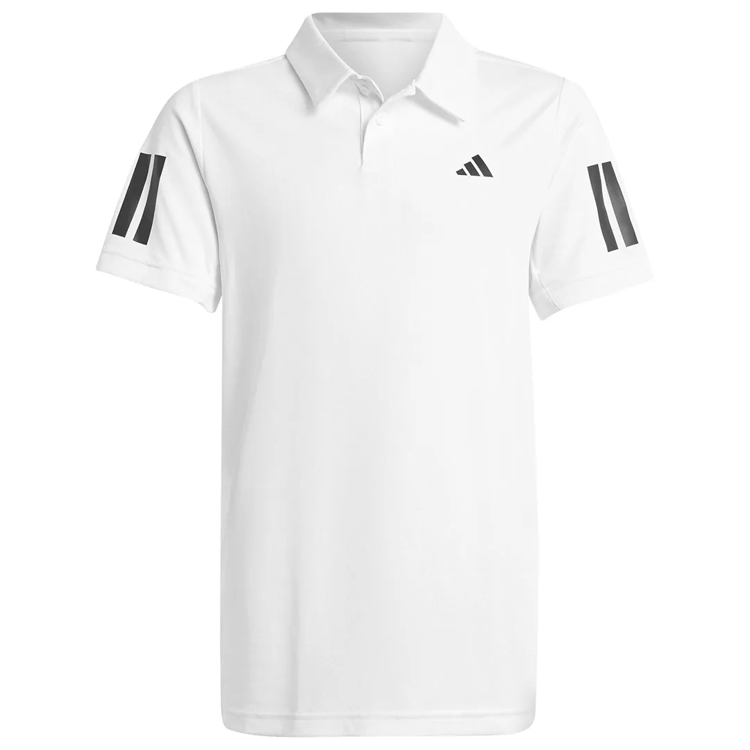 adidas Boys Club 3-Stripe Tee - White Anti-allergic