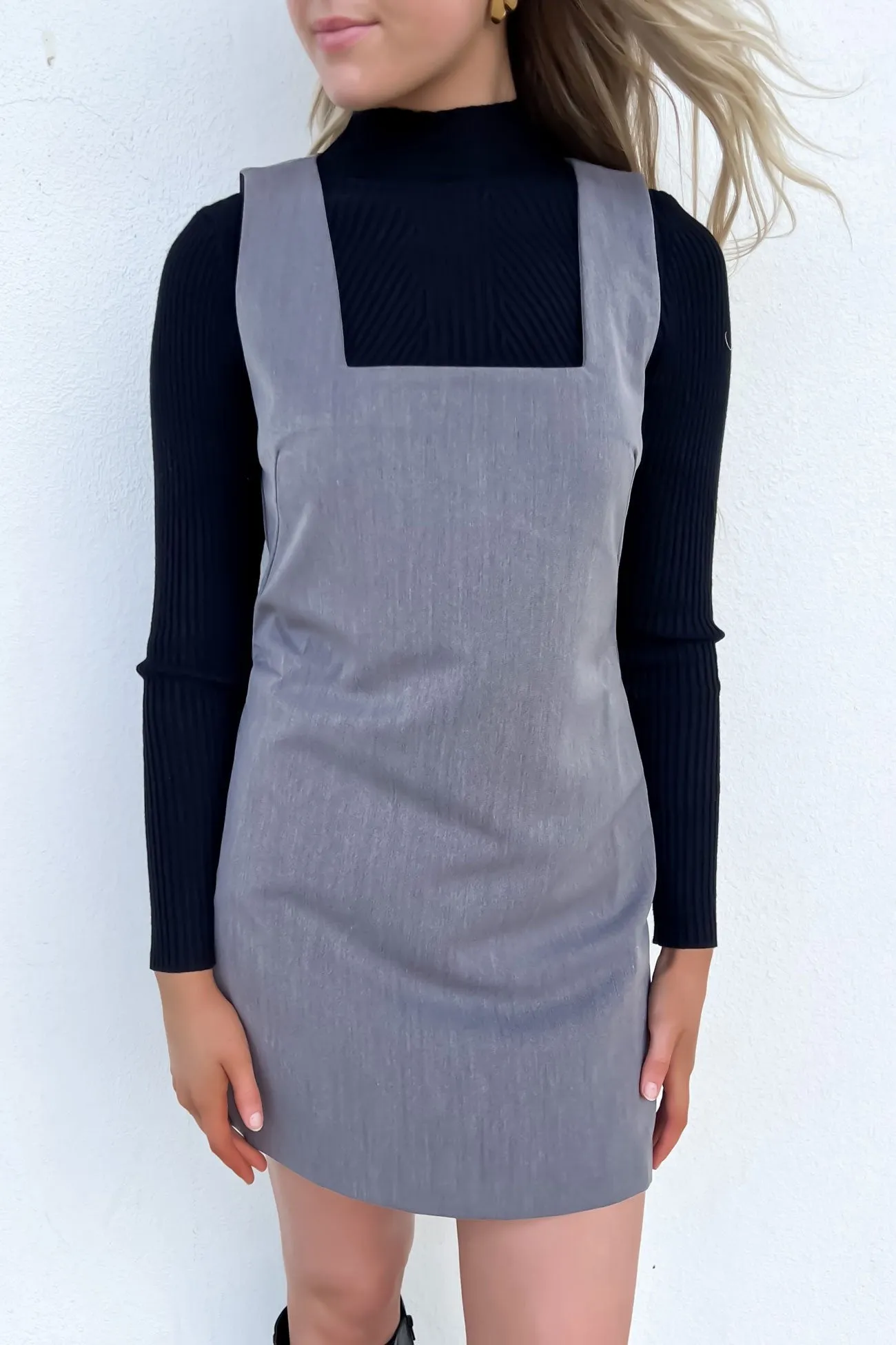Lottie Mini Dress Charcoal Minimal Core
