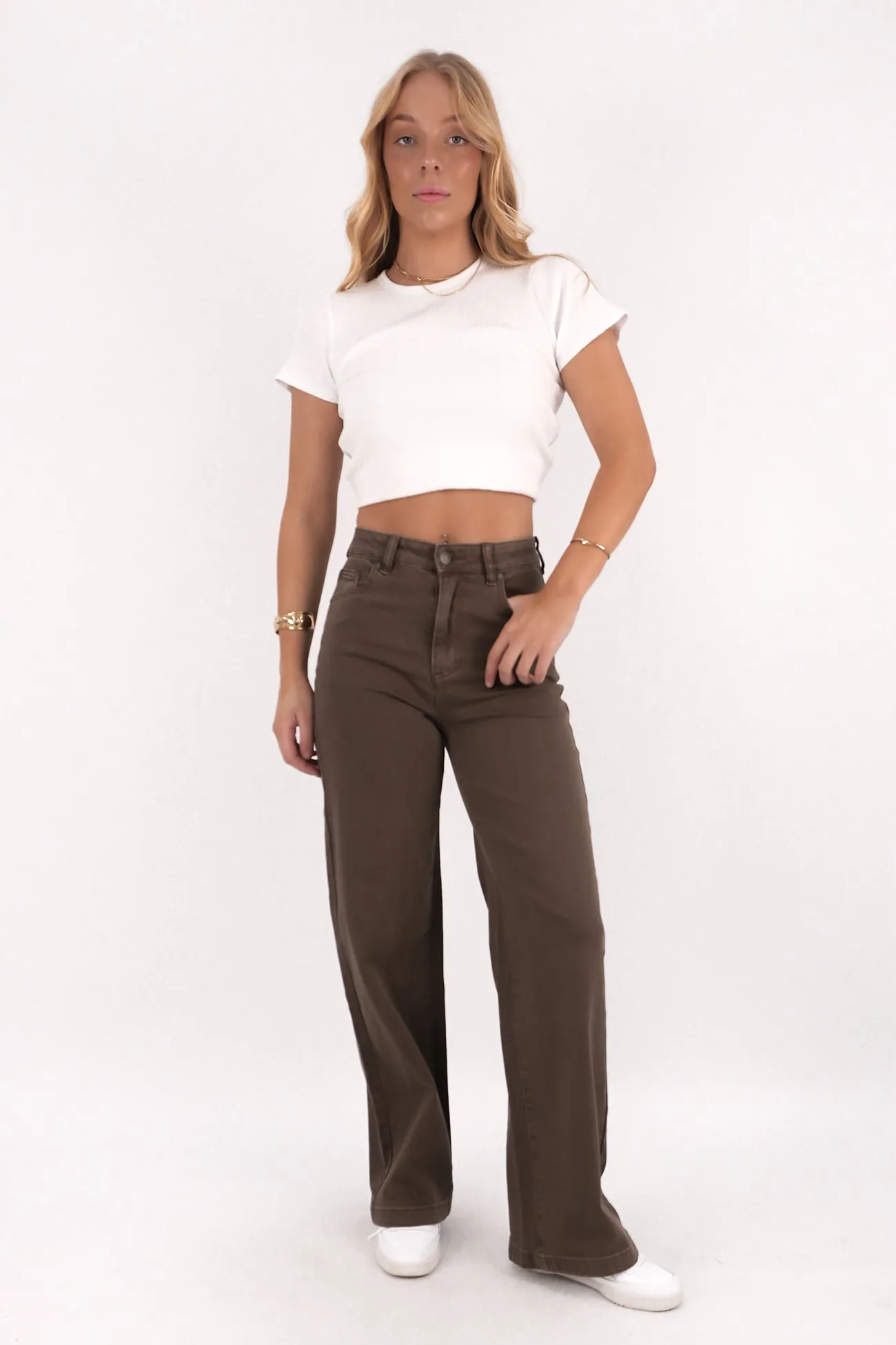 Jacqui Wide Leg Jean Cocoa Nature Lover Party Look
