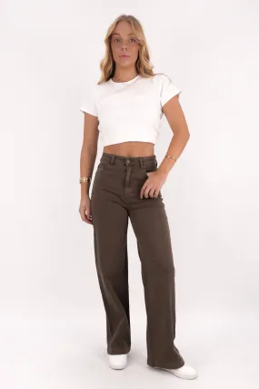 Jacqui Wide Leg Jean Cocoa Nature Lover Party Look