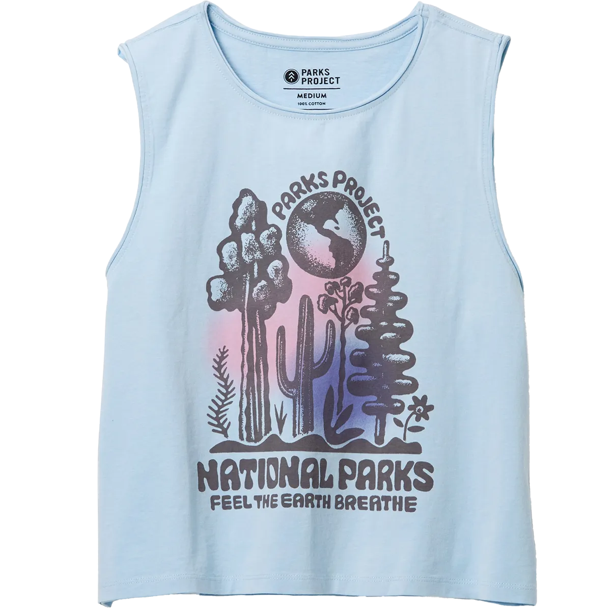 Casual Layer Look Active Comfort Style Women's Feel the Earth Breathe Stamped Tank