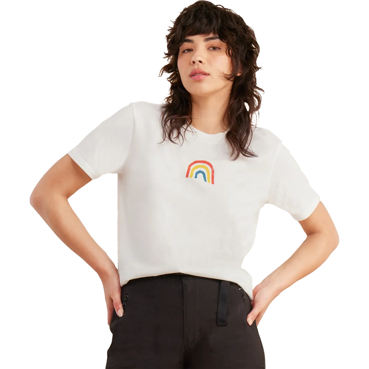 Women's Rainbow Short Sleeve Tee Timeless Fashion Water Based Ink