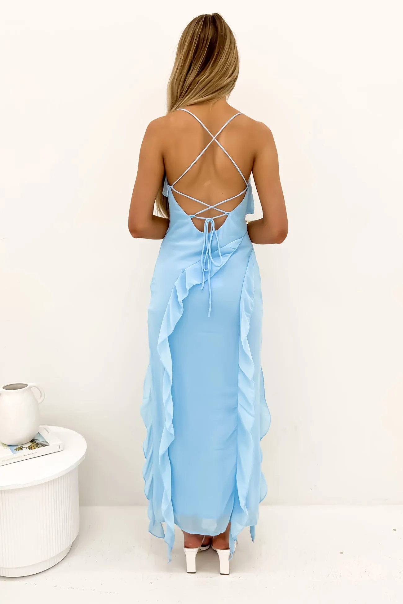 Loz Maxi Dress Blue Trend Glow Geometric-pattern