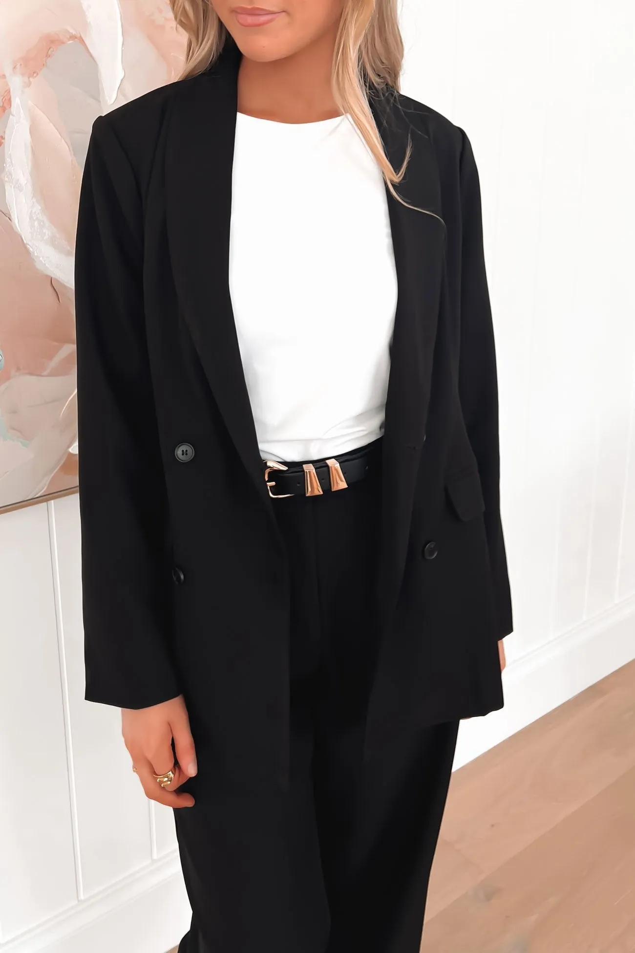 Lucas Blazer Black Seamless Design Breathable Outer Shell
