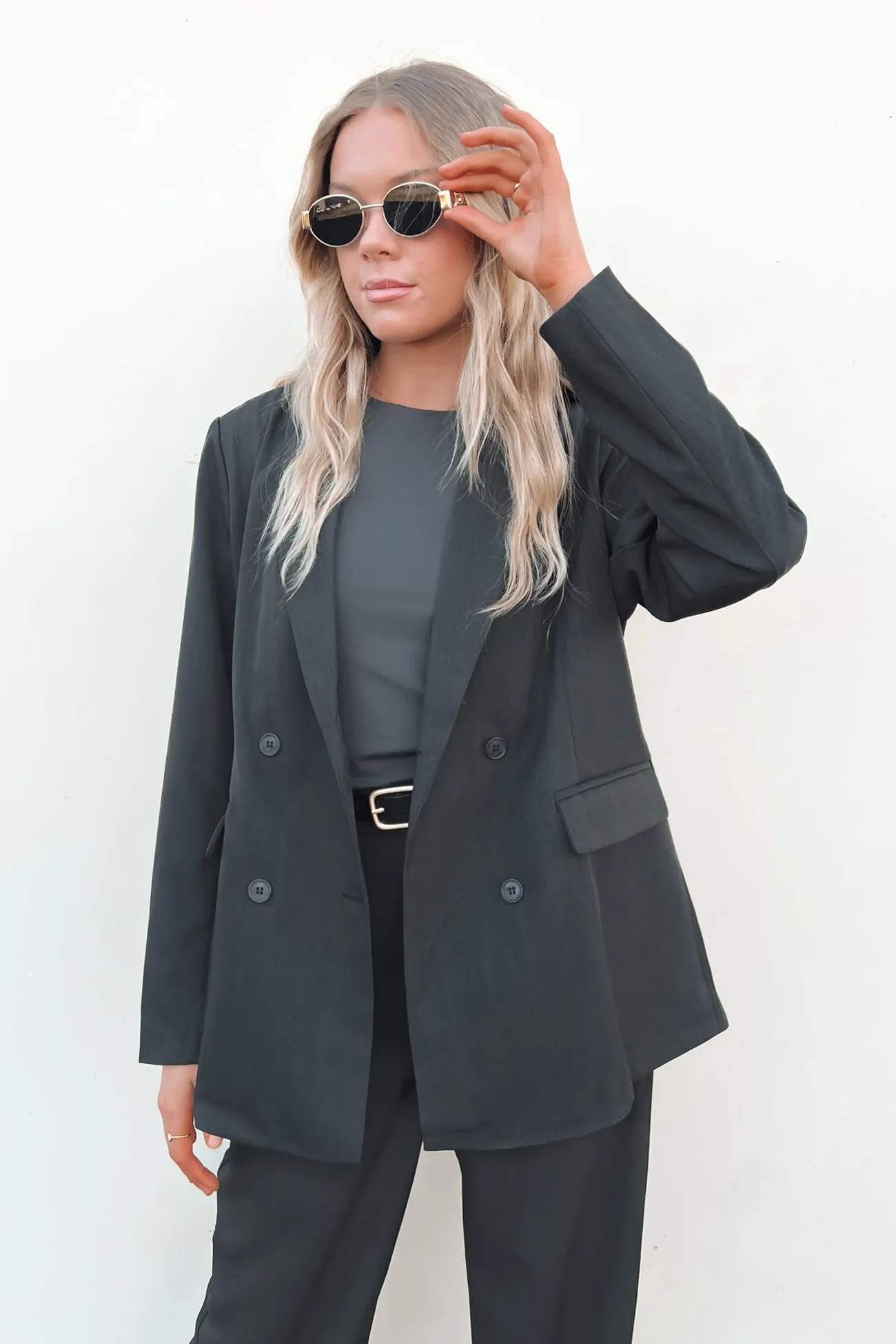 Lucas Blazer Charcoal Magnetic Fasteners