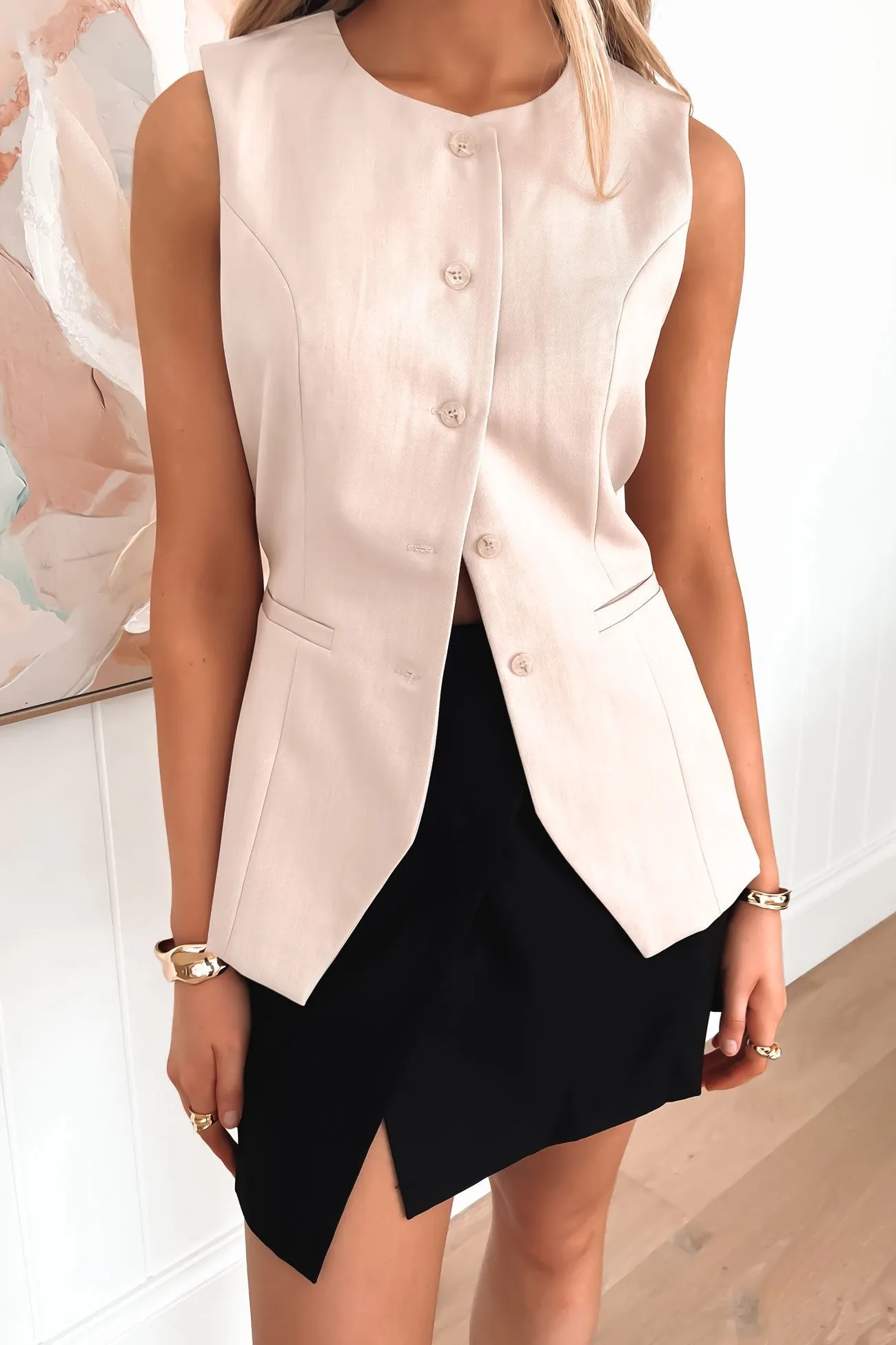 Snag Free Fabric Lucas Vest Beige