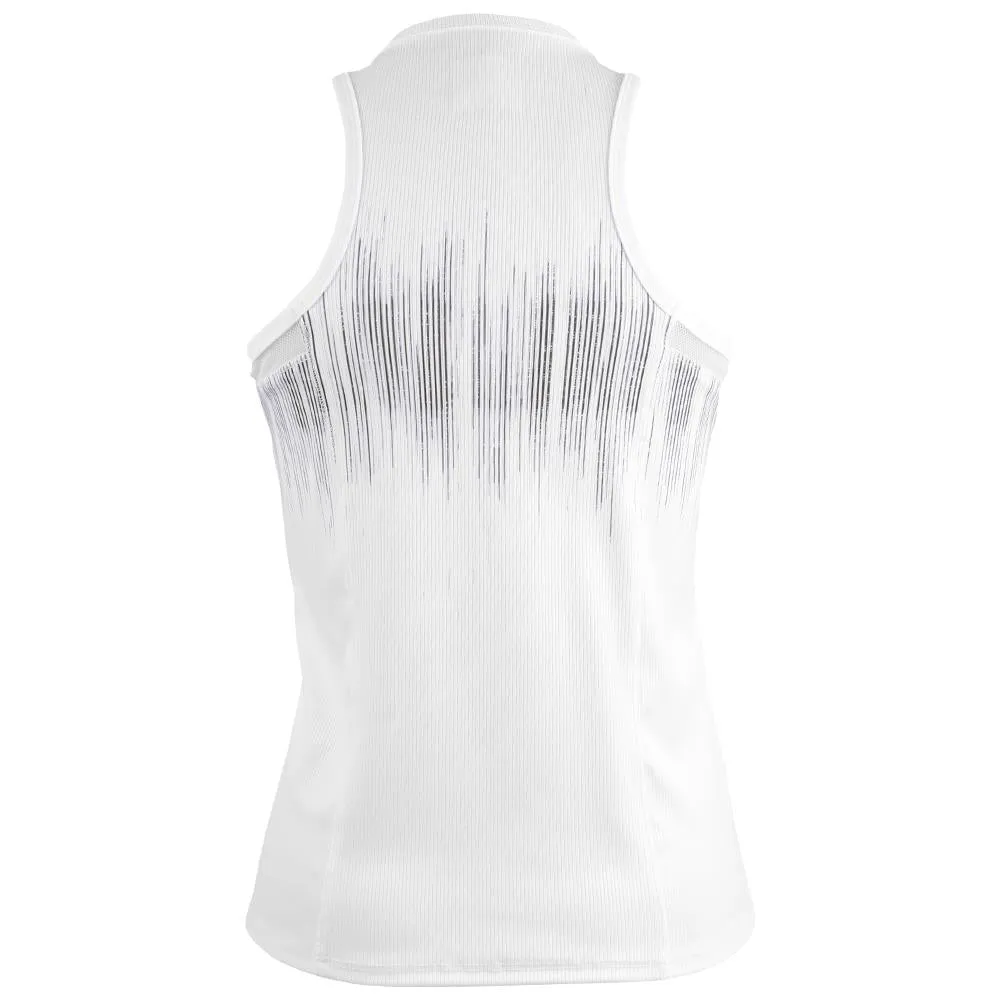 Dry - Cleanable Lucky in Love Women's Electric Toile Between The Lines Tank - White/Navy wide legs