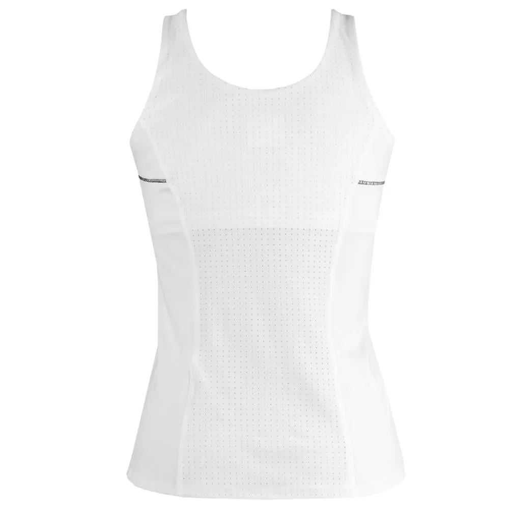 Button Down Lucky In Love Women's Grand Slam Tank - White Tapered Legs