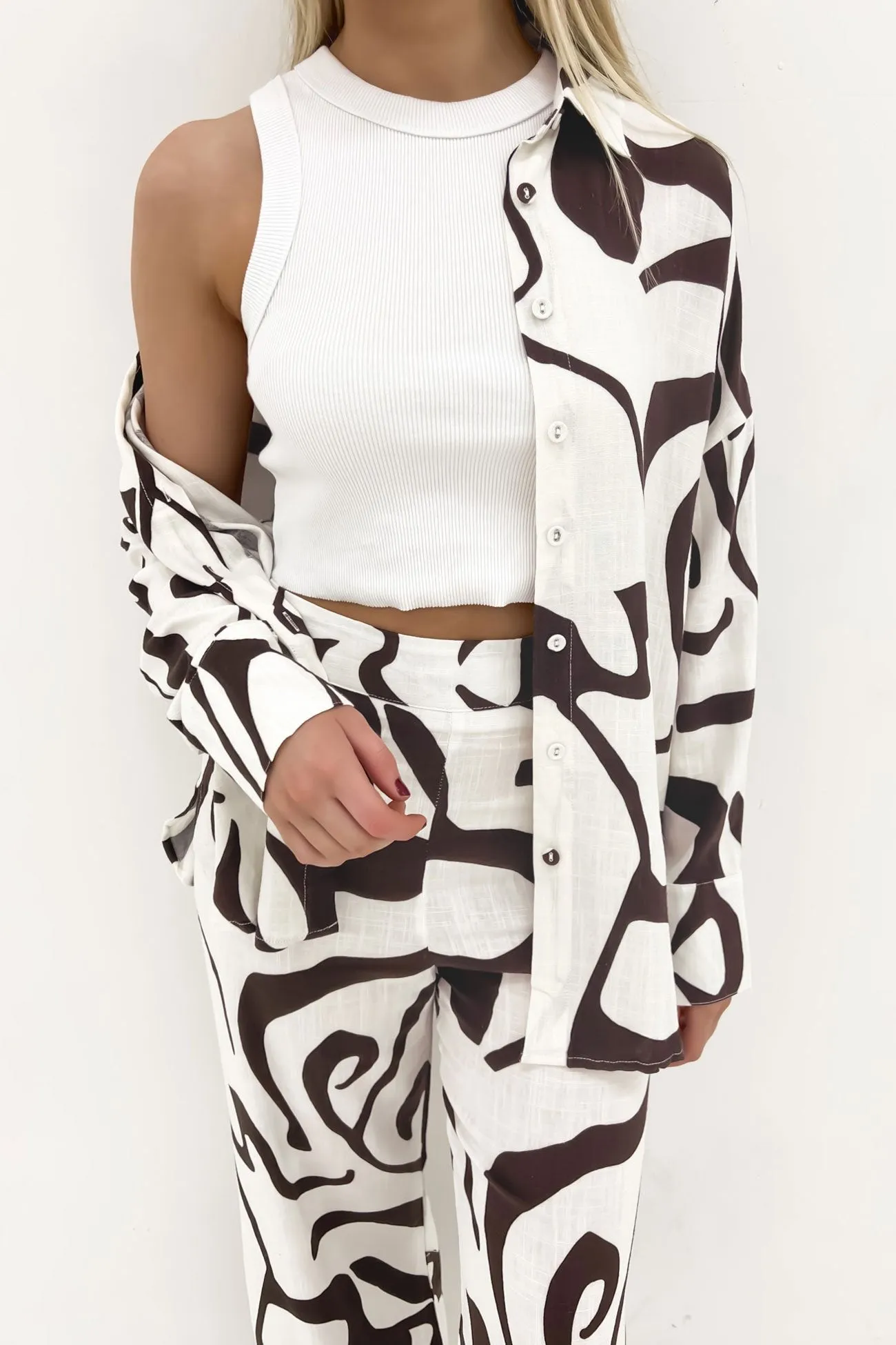 Anti Pilling Surface Lulu Shirt Brown Elise