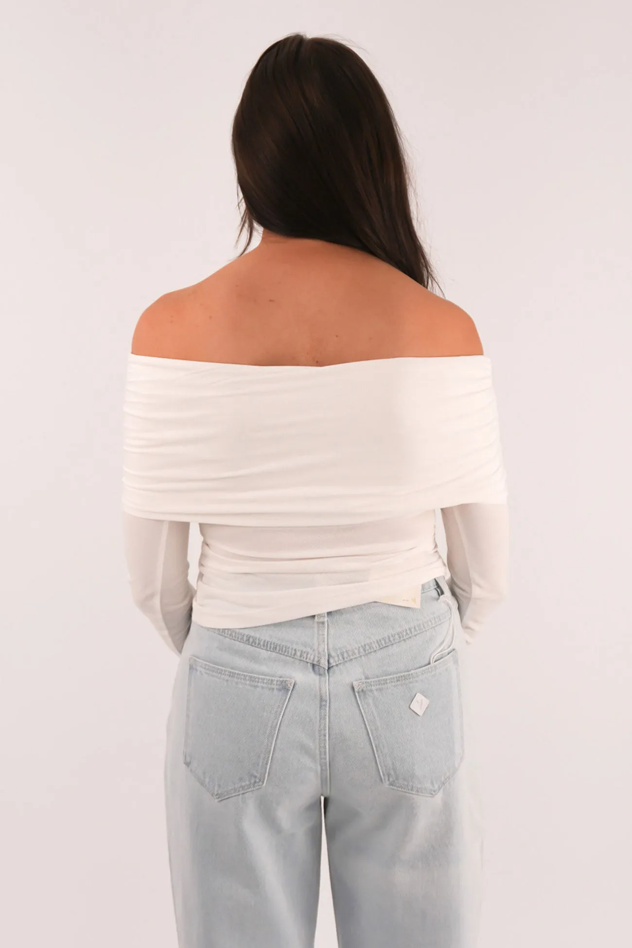 Luxe Off The Shoulder Top Vintage White autumn clothing