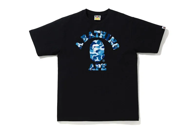 Bape Abc Camo College Tee (Ss21) Black/Blue Long Sleeves Single Stitching