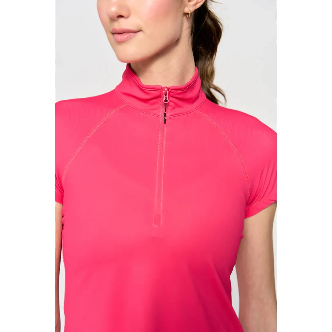 Multi Purpose Luxurious Feel Lija Women's The One To Beat Sly Zip Mock - Pink Raspberry